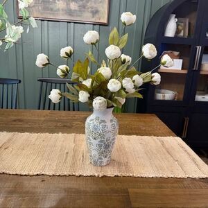 RARE VIRAL Michael's Ashland Peony Stems With Vase- 20 Blooms Viral Floral Decor